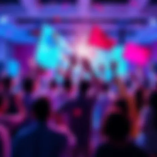 Group of people celebrating a new achievement with confetti and banners