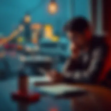 A person sitting at a table, deep in thought with a notebook and pen, analyzing past decisions to avoid future mistakes.
