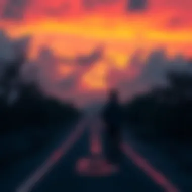 Reflection on Day 7 A person standing at a crossroads, pondering their path forward, symbolizing new challenges and reflections on Day 7.