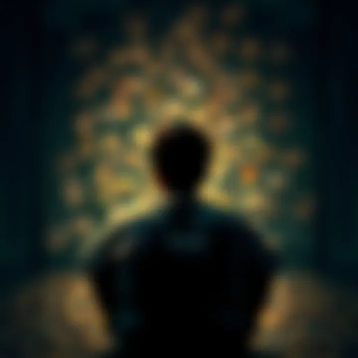 A person looking contemplative while sitting alone, surrounded by fading photographs that represent lost connections, symbolizing forgotten relationships.
