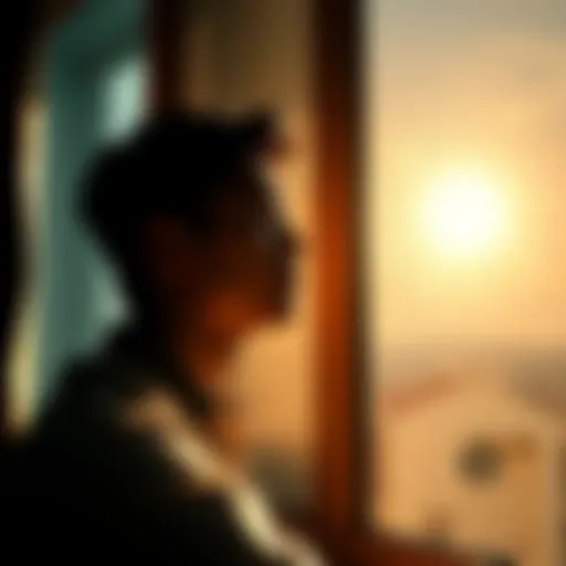 A person sitting by a window, contemplating life, with soft sunlight illuminating their face.