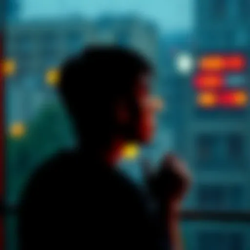 A person deep in thought while gazing out a rainy window, contemplating past experiences.