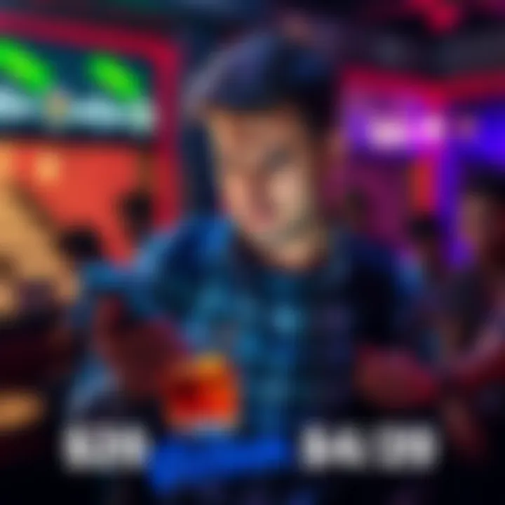 A man looking disappointed while checking his betting app after a night out, holding a drink in one hand.