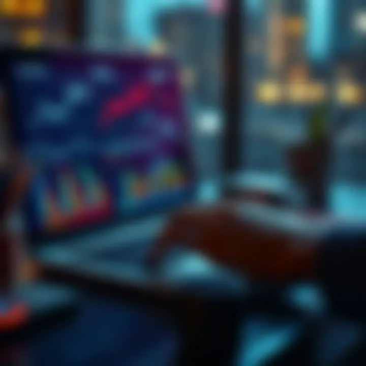 A person typing on a laptop with data charts on the screen, illustrating the importance of updating information in daily life.