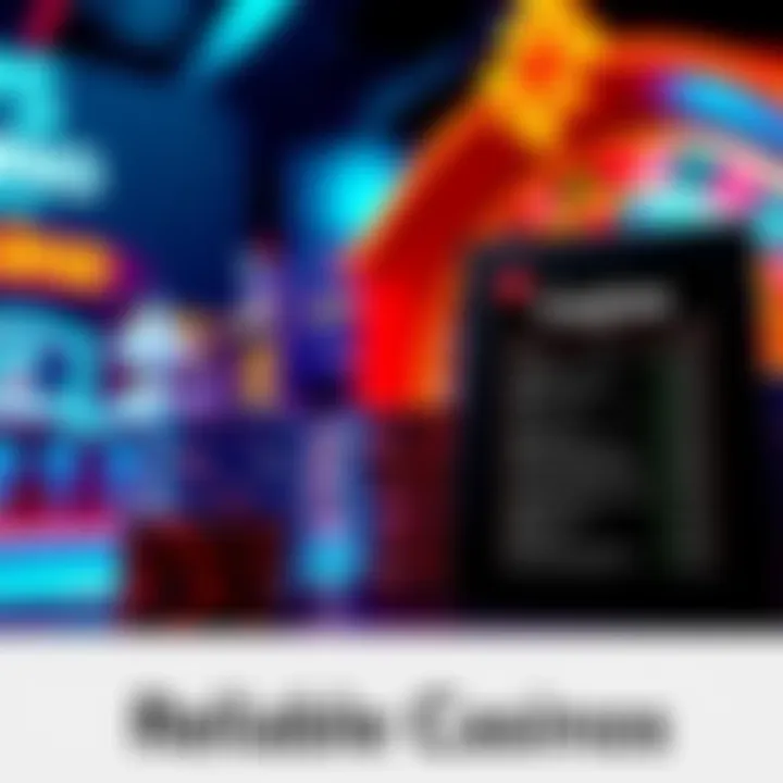 Graphic showing a list of trustworthy online casino websites with user reviews and ratings
