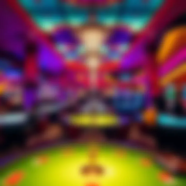 Colorful casino tables in Atlantis Casino, players enjoying games, vibrant atmosphere