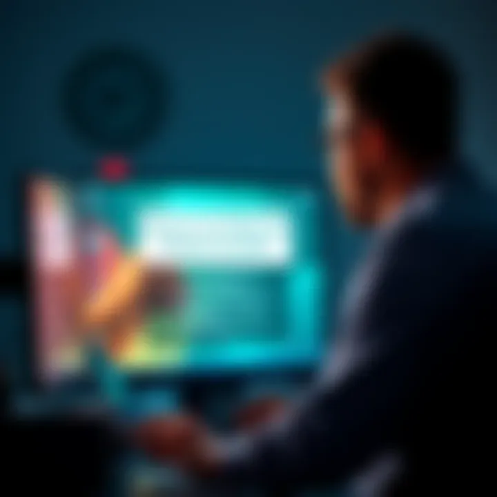 A person at work looking at a computer screen with a message asking for Eddie's stream codes