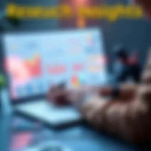 A person analyzing data charts and graphs on a laptop while taking notes.