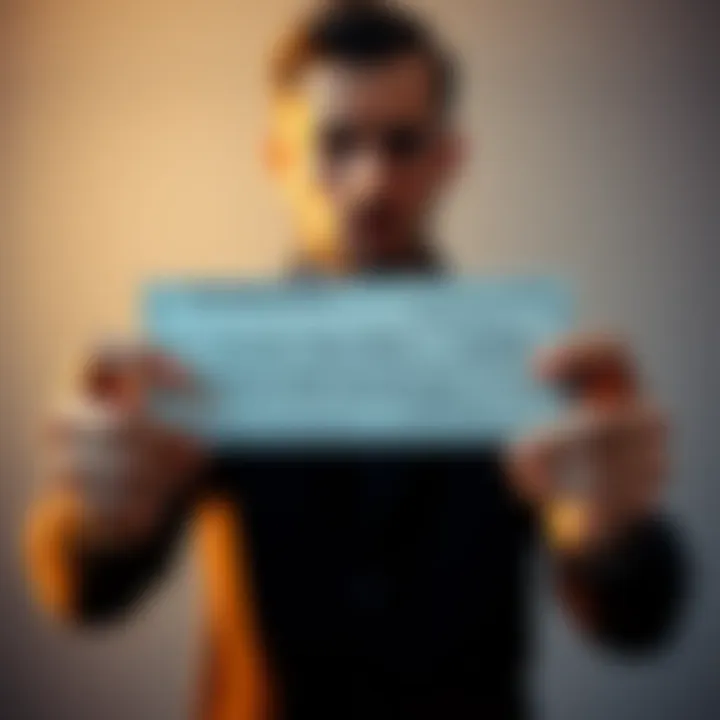 A person looking worried while holding a returned check in their hands, illustrating the stress of dealing with a financial issue.