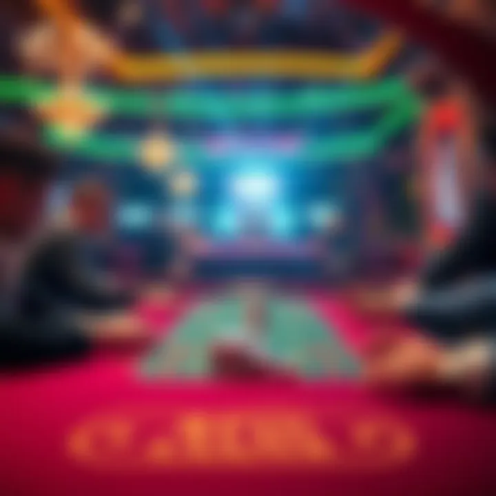 A vibrant casino scene featuring a RFID-enabled craps table with players rolling dice and enjoying the game.