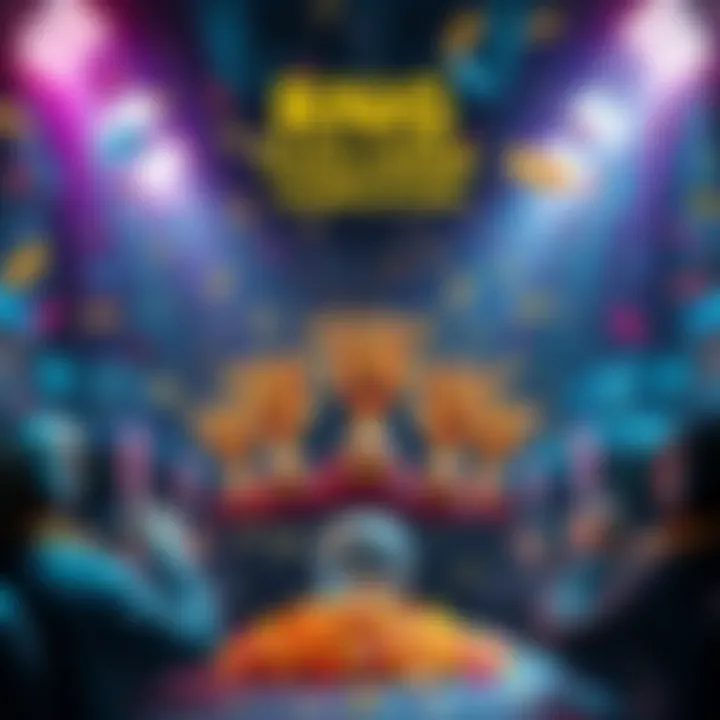Celebration of players achieving the RNG challenge with confetti and trophies in a gaming setting