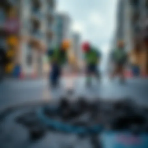 Workers repairing potholes on a city street to improve safety and mobility