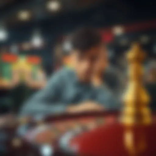 A person looking disappointed at a roulette table A person sitting at a roulette table with a distressed expression, surrounded by losing bets and chips, illustrating the emotional impact of gambling losses.