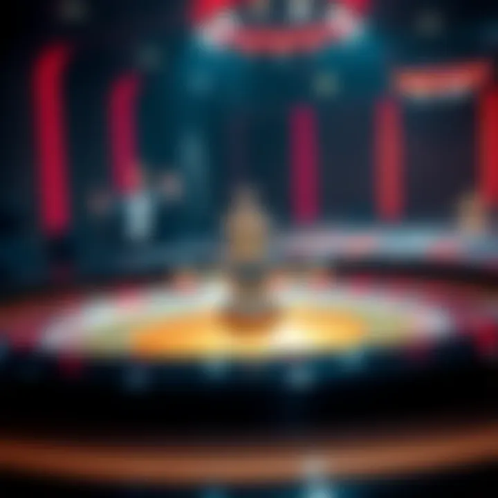 A roulette table displaying a bet on red chips with a player celebrating a win