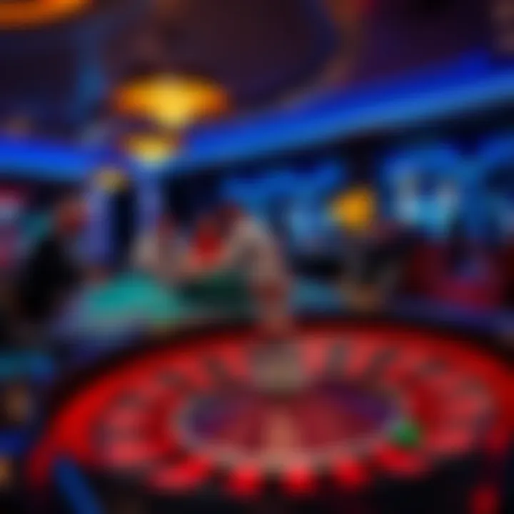 Roulette table at Tropicana A roulette table in action with players placing bets and the dealer overseeing gameplay at Tropicana Casino.