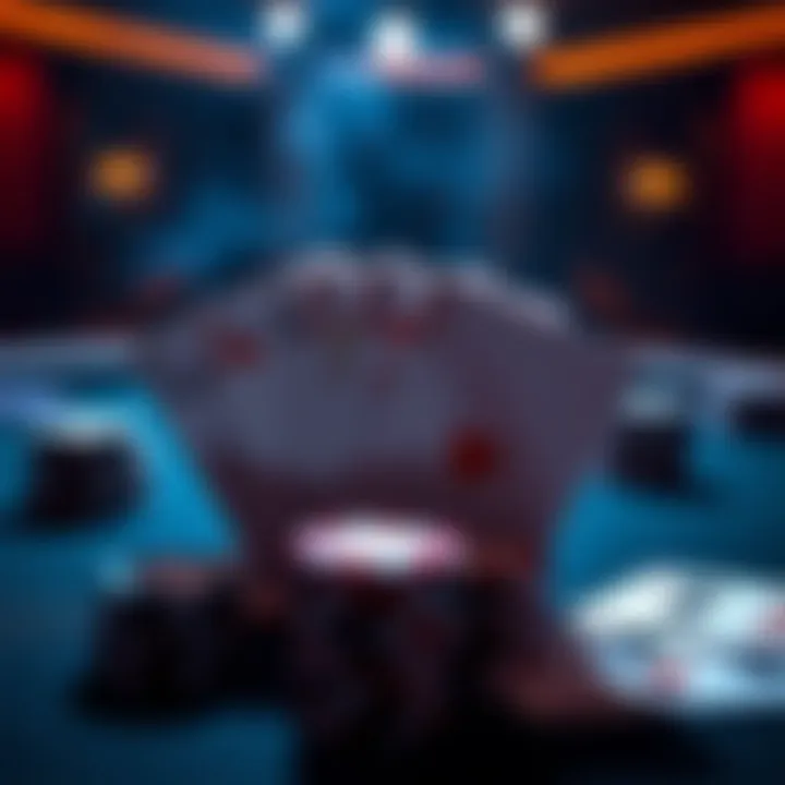 A winning hand of Royal Flush displayed on a poker table with cards clearly showing.