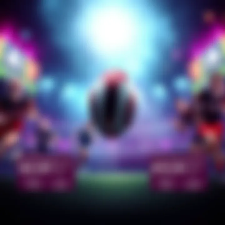 Graphic showing Rugby NRL and AFL betting choices with statistics and promotional banners