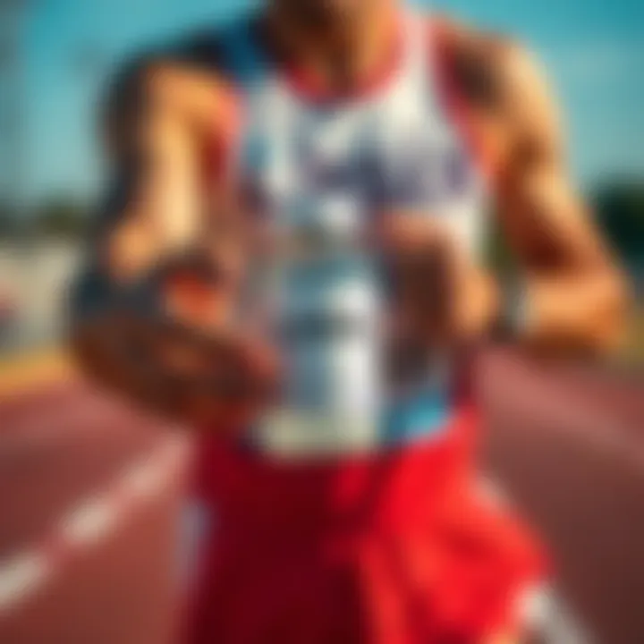 A runner in athletic gear holds a bottle of Lasix, reflecting on the impact of the diuretic on performance and health.