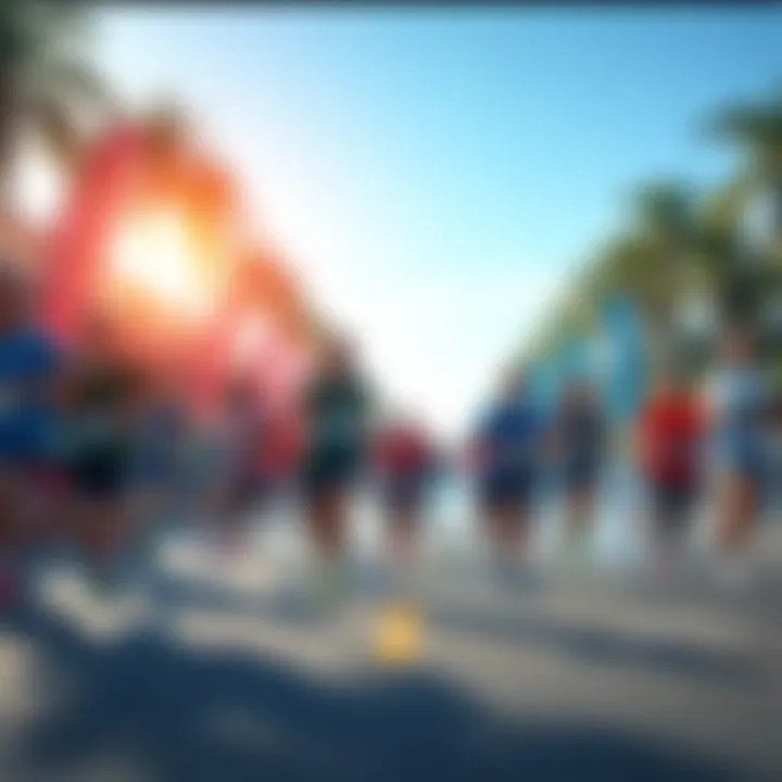 A group of diverse people participating in a lively running event, showcasing teamwork and excitement for the 'Run it' initiative in 2026.