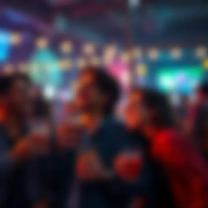 People enjoying a night of low-risk betting with drinks in hand, smiling and having fun.