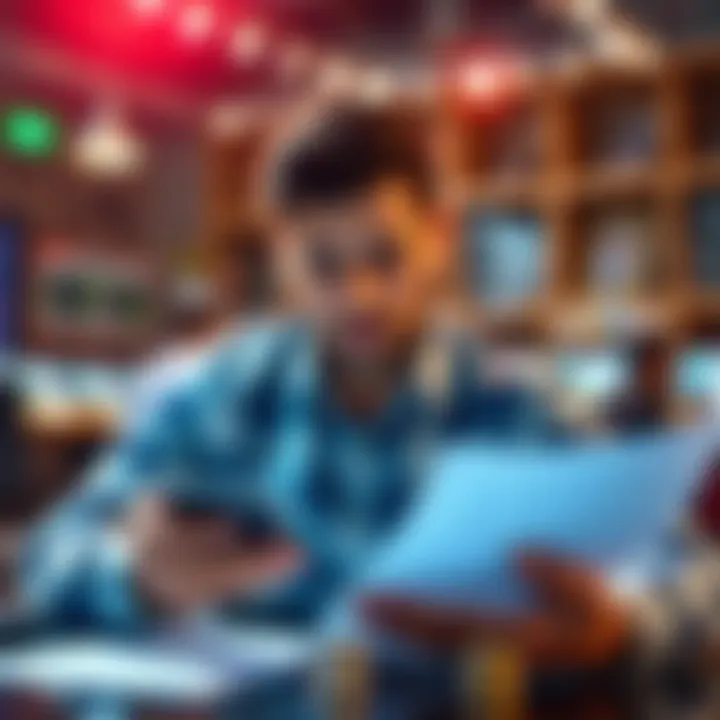 A person analyzing betting options with papers and a calculator, focused on safe investments