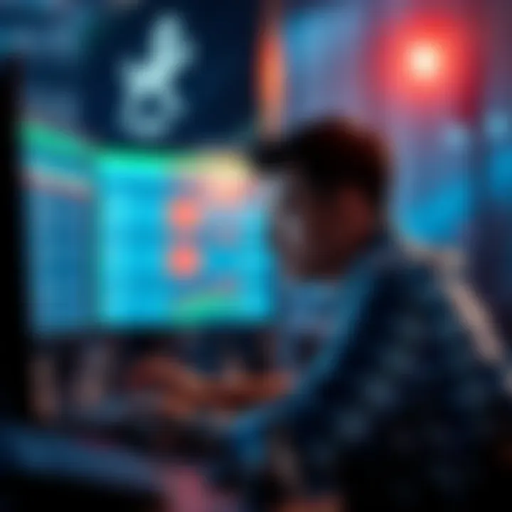 A person analyzing betting options on a computer while considering safe strategies over luck.