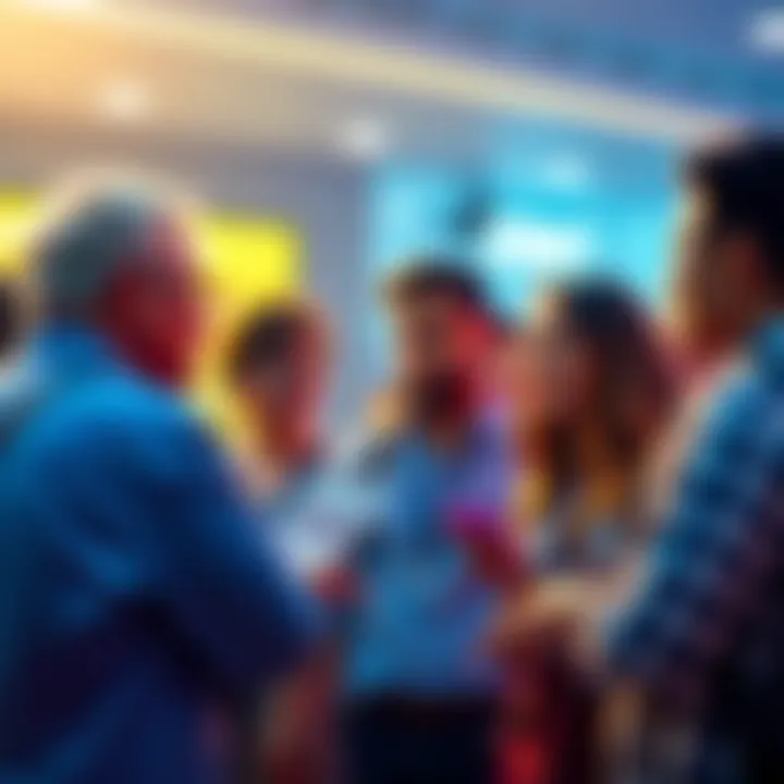 A group of people discussing preferences for starting scratch-off ticket numbers, with one side showing number 000 and the other showing number 029.