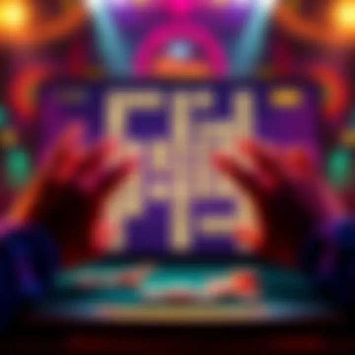 A player forming poker hands using letters in a crossword style on a digital screen