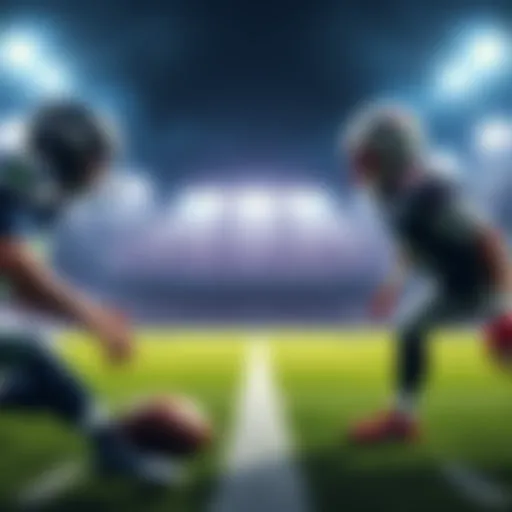 Seattle Seahawks and New England Patriots players on the field during a game