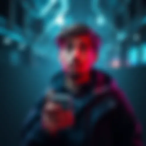 A person humorously searching for a missing content creator, looking worried with a phone in hand and a puzzled expression.