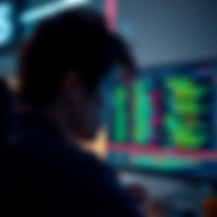 A person looking at a computer screen with codes displayed, looking focused on finding an active code.