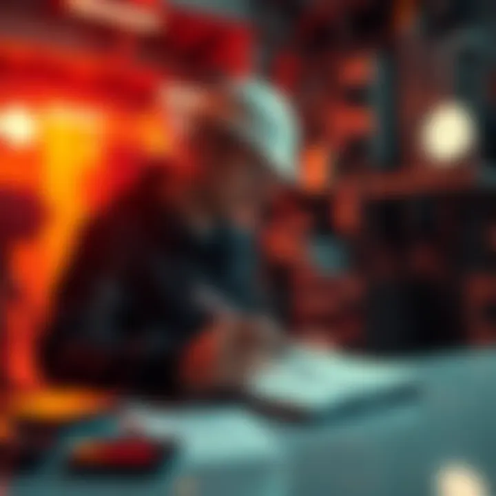 A person reviewing safety protocols with a checklist and pen, surrounded by security equipment.