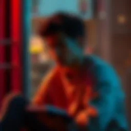 Individual sitting in thought with a notebook, contemplating self-esteem and love for oneself.