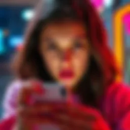 Selfie sent on dating app A young girl looking surprised at her phone after receiving a selfie from Phil Helmuth on a dating app