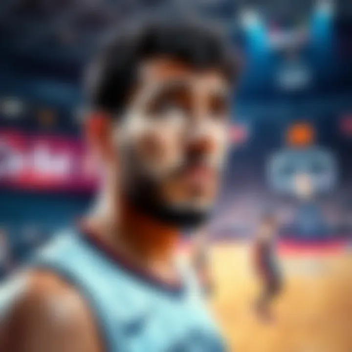 Shai stands on the basketball court with a worried expression, not grabbing any rebounds during the game.