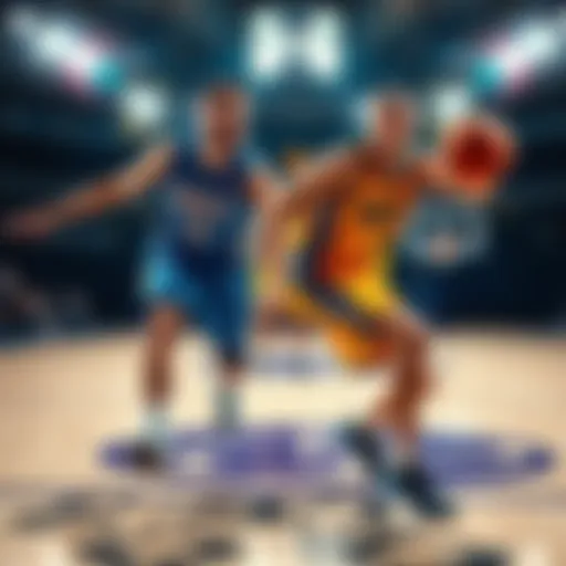 Shai and Jokic playing basketball, showcasing their skills during a game