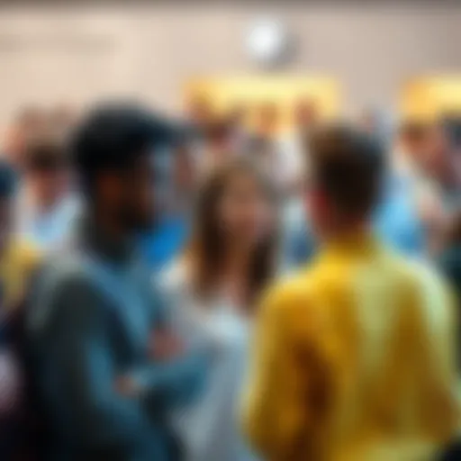 A diverse group of people engaging in discussions on forums about current events and opinions.