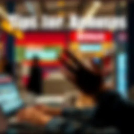 A person browsing through discount offers and bonus deals online, focusing on options between 20 and 40 dollars.