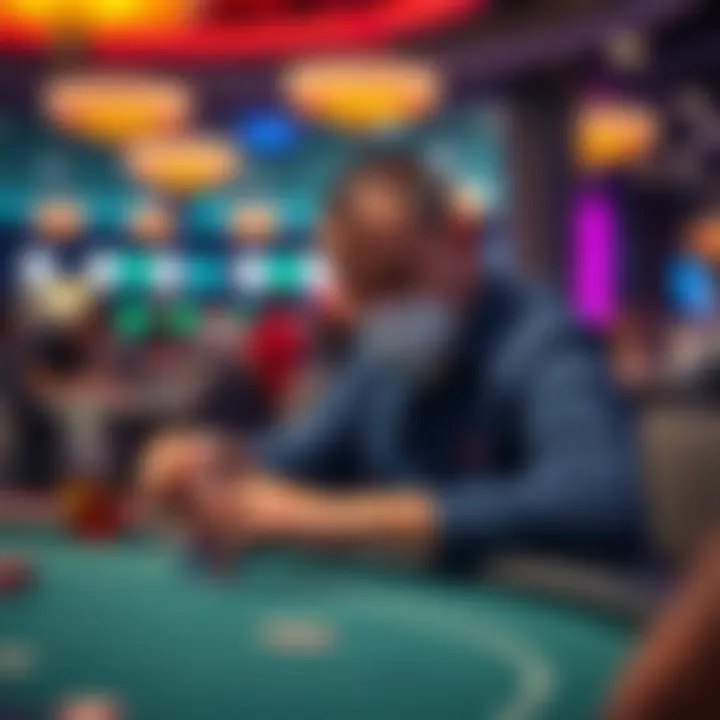 A poker player sitting at a table wearing a mask and using hand sanitizer, showing concern for health during the tournament.