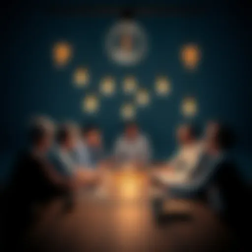 A group of people brainstorming ideas around a table with light bulbs above their heads, symbolizing simple solutions to complex issues.