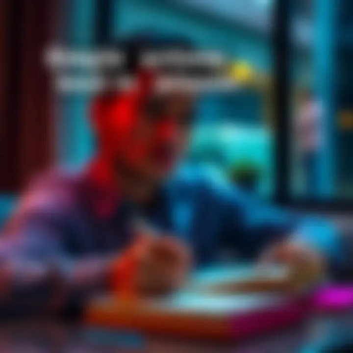 A person writing in a notebook with a thoughtful expression, showcasing everyday decisions