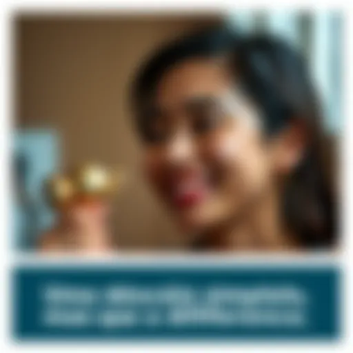 A person smiling while holding a small trophy, reflecting on their achievements and priorities.