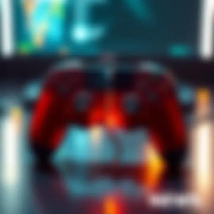 A graphic showing a game controller split between skill and luck symbols, indicating the debate in gaming.