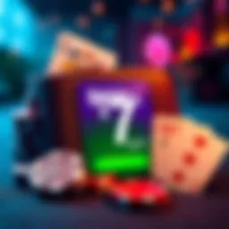 A Skrill wallet displaying a $7 balance, with casino chips and playing cards beside it, symbolizing options for online gaming and payments.