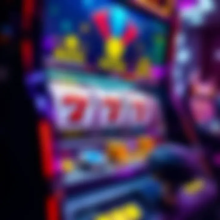A colorful slot machine displaying bonus chips for players to purchase and enhance their gaming experience.