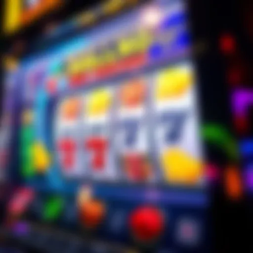 Slot machine with disappointing bonus A close-up of a slot machine display showing low payout symbols and bonus feature that fails to excite players
