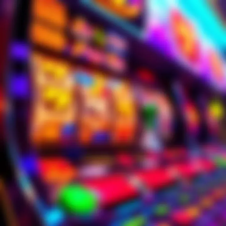 Slot Machine with Scatters A bright slot machine displaying colorful scatters and reels, attracting players hoping for a big win.
