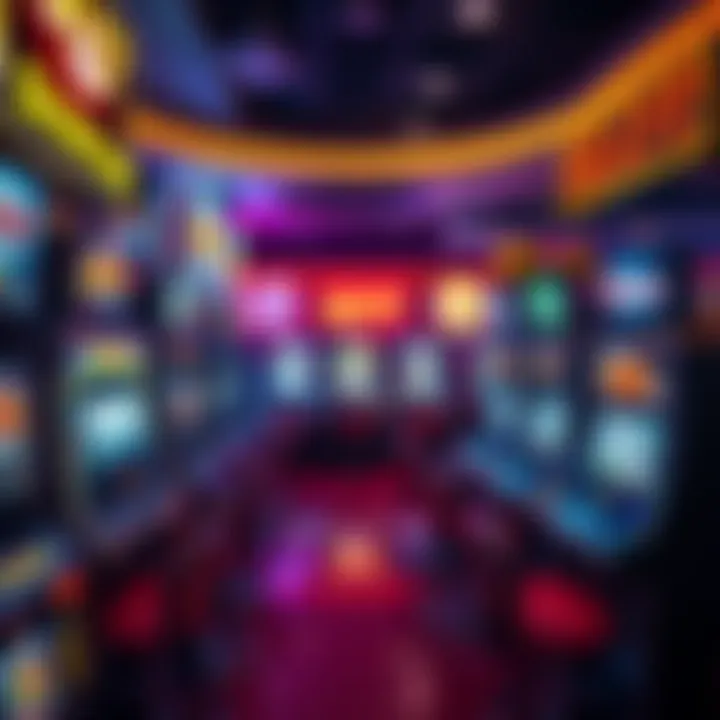 A colorful display of various slot machine games highlighting popular brands and logos.