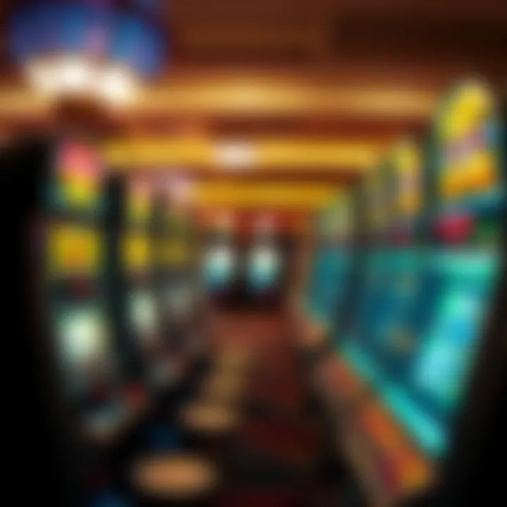 Slots at Potawatomi Casino A colorful display of slot machines at Potawatomi Casino in Milwaukee, inviting players to try their luck.