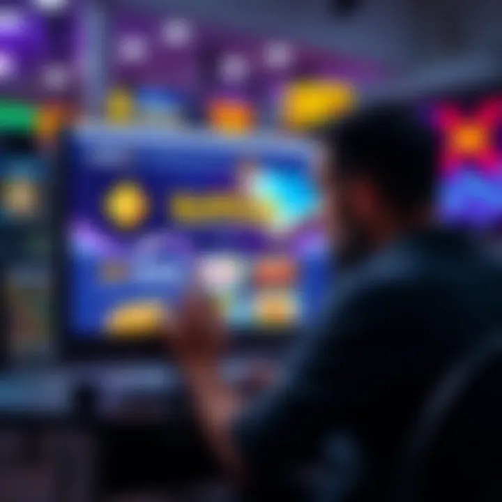 A frustrated player looking at a computer screen showing Slots.lv's website, highlighting the missing deposit bonus.